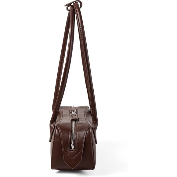 Women’s Pu Burgundy Retro Vintage Hobo Bag | Small Satchel for Work & Vacation - Picture 5 of 7